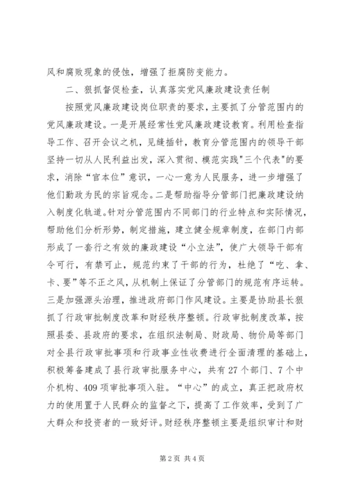 廉洁自律[县处级干部党风廉政建设和个人廉洁自律情况报告].docx