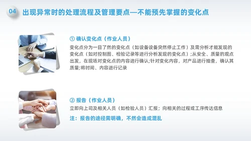 蓝色简约微粒体变化点管理PPT