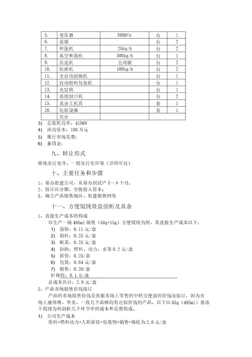 冻干方便馄饨项目