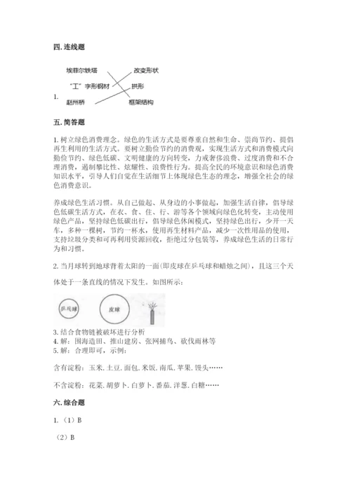 教科版六年级下册科学期末测试卷【必刷】.docx