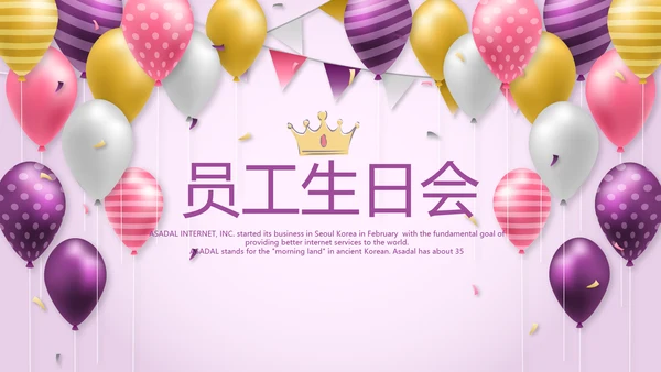 紫色员工生日会电子相册动态PPT模板