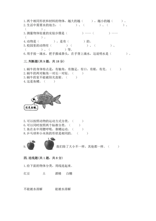 教科版一年级下册科学期末测试卷附答案【精练】.docx