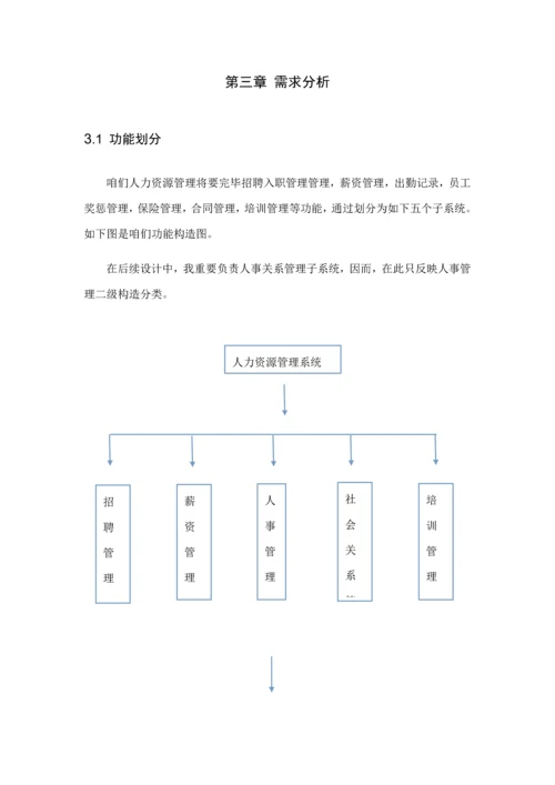 人力资源管理系统数据库课程设计样本.docx