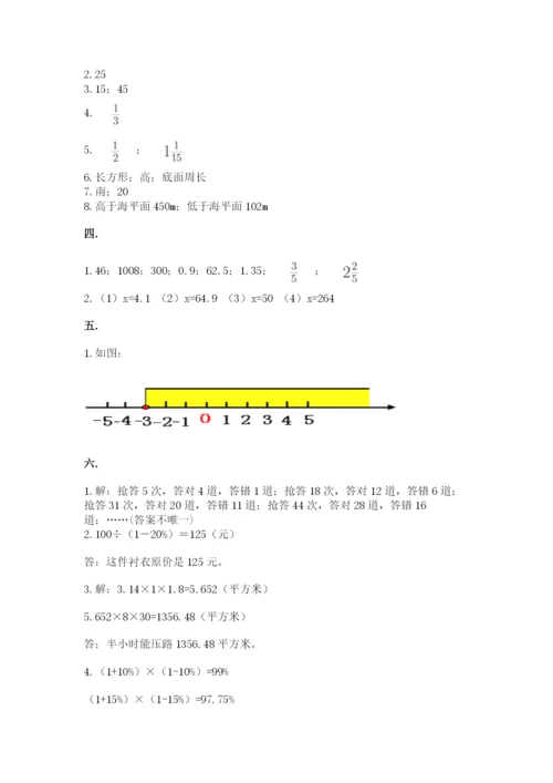小升初数学综合模拟试卷含完整答案（精选题）.docx