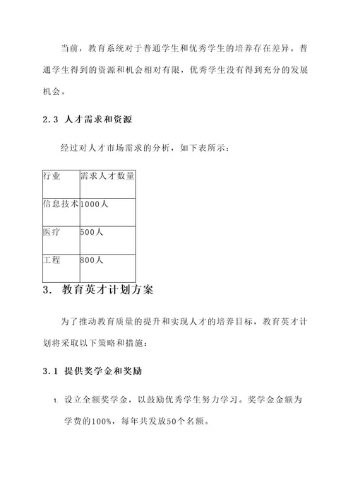 教育英才计划实施方案