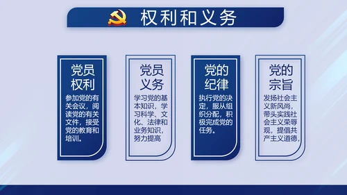 蓝色党支部年终总结述职报告学习教育动态PPT