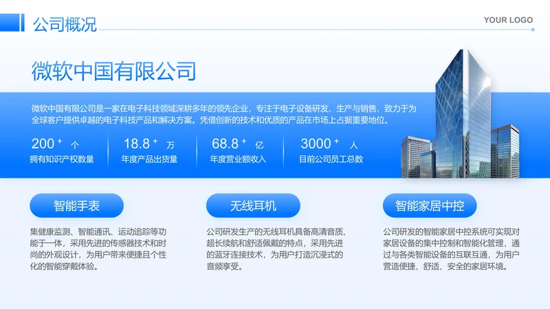 蓝色商务风公司介绍
