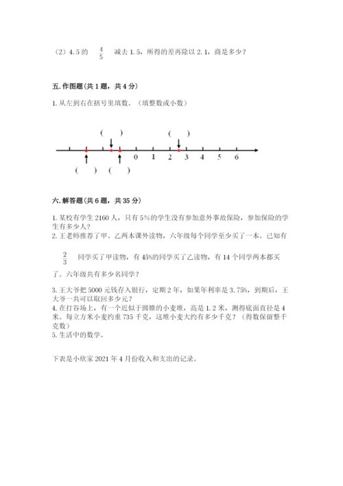 甘谷县六年级下册数学期末测试卷加精品答案.docx