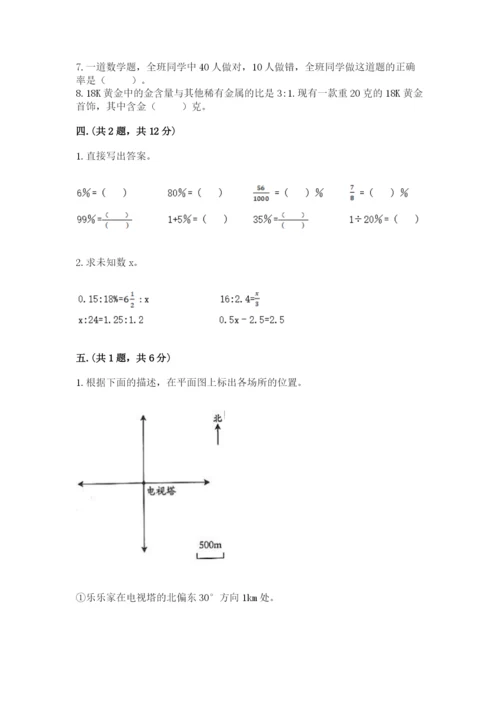 小学六年级下册数学摸底考试题及完整答案【典优】.docx