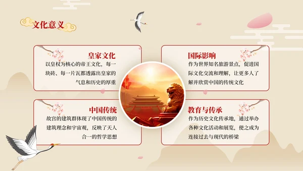 红色中国风故宫博物院皇家宫殿的历史与艺术ppt模板