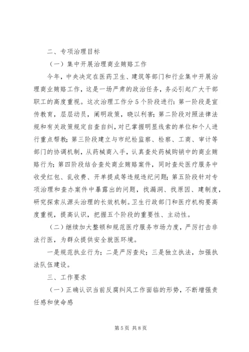 某市卫生系统党委反腐纠风工作安排意见 (2).docx