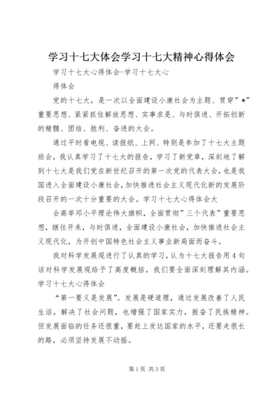 学习十七大体会学习十七大精神心得体会 (4).docx