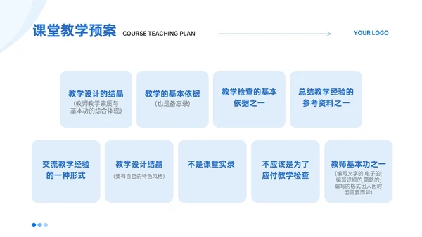 蓝色简约线条教师评课主体模板如何听课评课