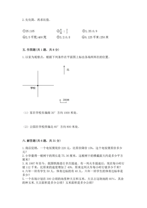 小学六年级上册数学期末测试卷附答案（名师推荐）.docx