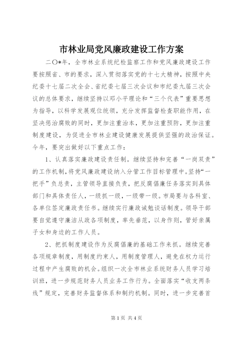 市林业局党风廉政建设工作方案.docx