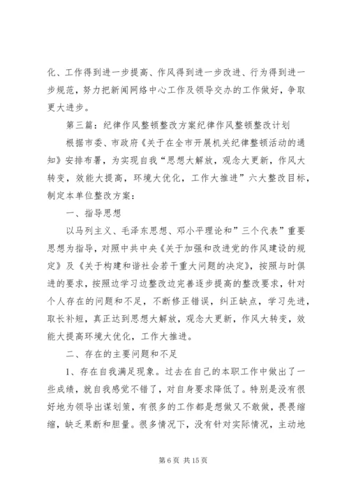 纪律作风整顿整改计划.docx