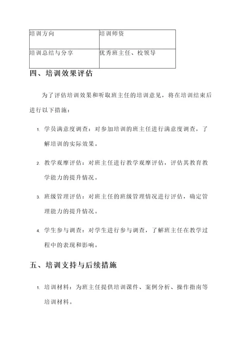 中心学校班主任培训方案