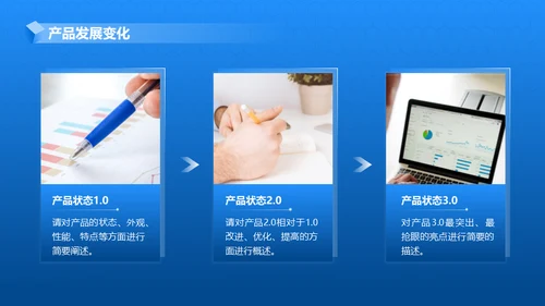 产品项目月度汇报蓝色商务通用PPT模板