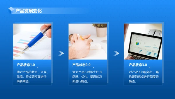 产品项目月度汇报蓝色商务通用PPT模板