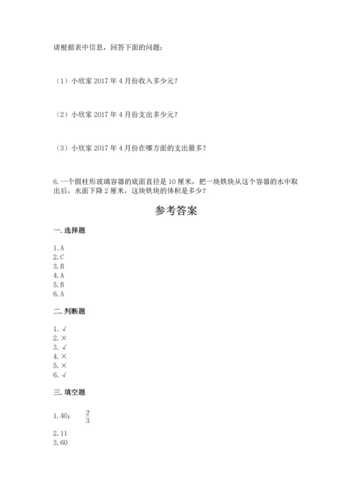 小学数学试卷六年级下册期末测试卷附参考答案（突破训练）.docx