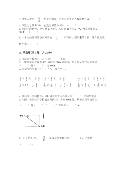 小学六年级上册数学期末测试卷附参考答案【模拟题】.docx