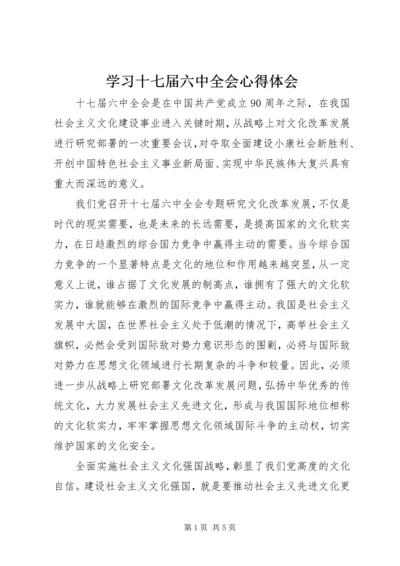 学习十七届六中全会心得体会.docx