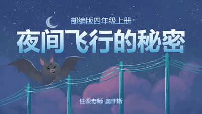 部编版四年级上册夜间飞行的秘密课件PPT模板