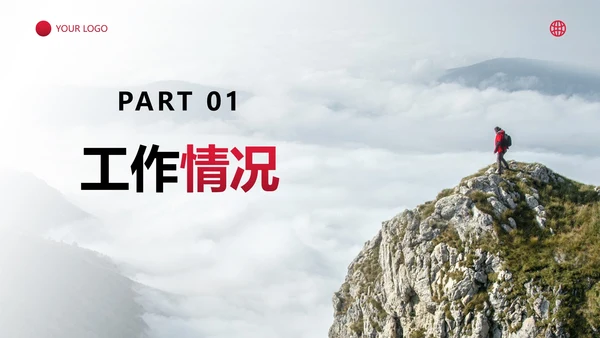 实景励志大气销售工作总结PPT模板