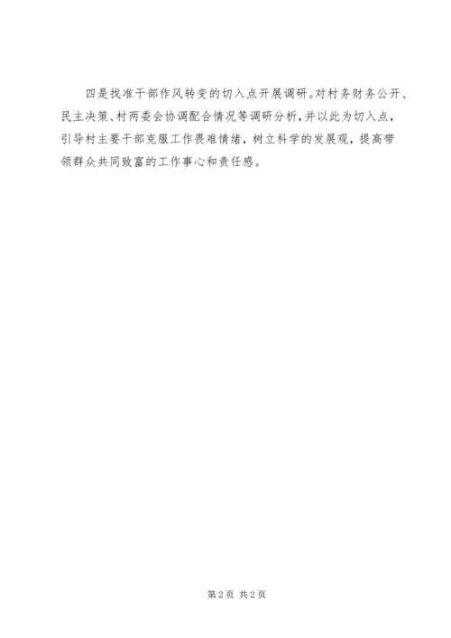 区委组织部找准农村建设四个关键点开展调研.docx