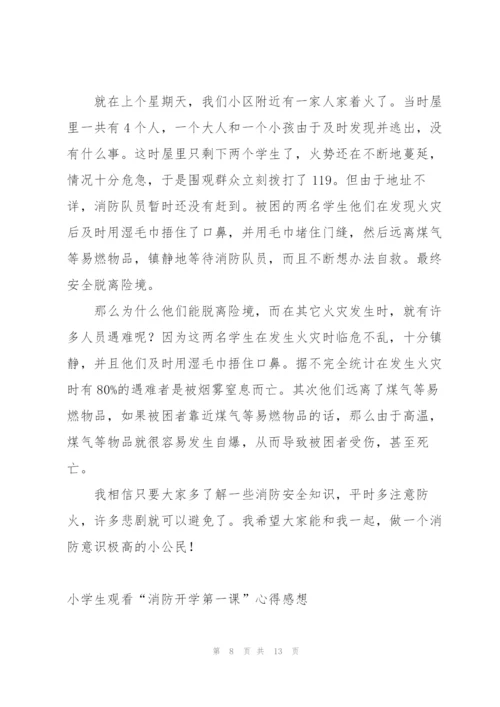 小学生开学第一课消防安全心得体会.docx
