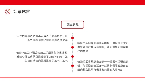 红色水彩简约商务控烟企业培训PPT课件禁烟
