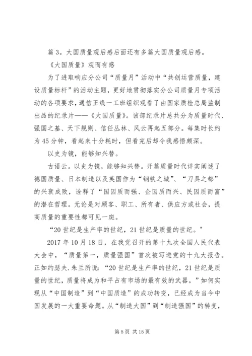 大国质量观后感优选10篇.docx