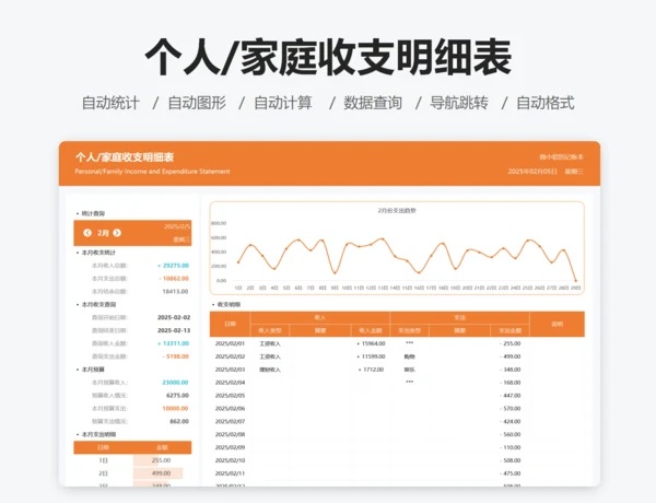 个人/家庭收支明细表