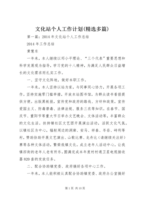 文化站个人工作计划(精选多篇).docx