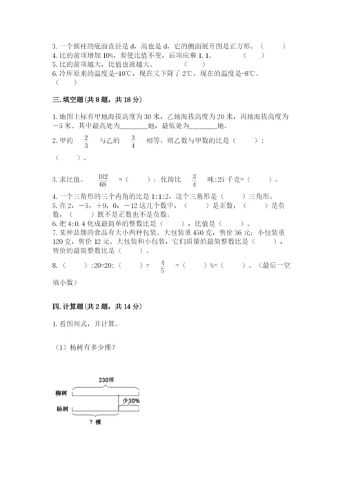 邵阳县六年级下册数学期末测试卷精品有答案.docx