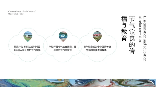 彩色抽象风中国二十四节气食物文化介绍PPT模板