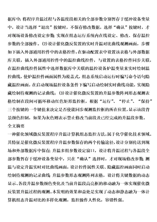 催化微反装置程序升温组态监控方法