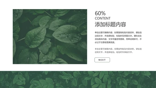 绿色清新简约风月度总结PPT模板