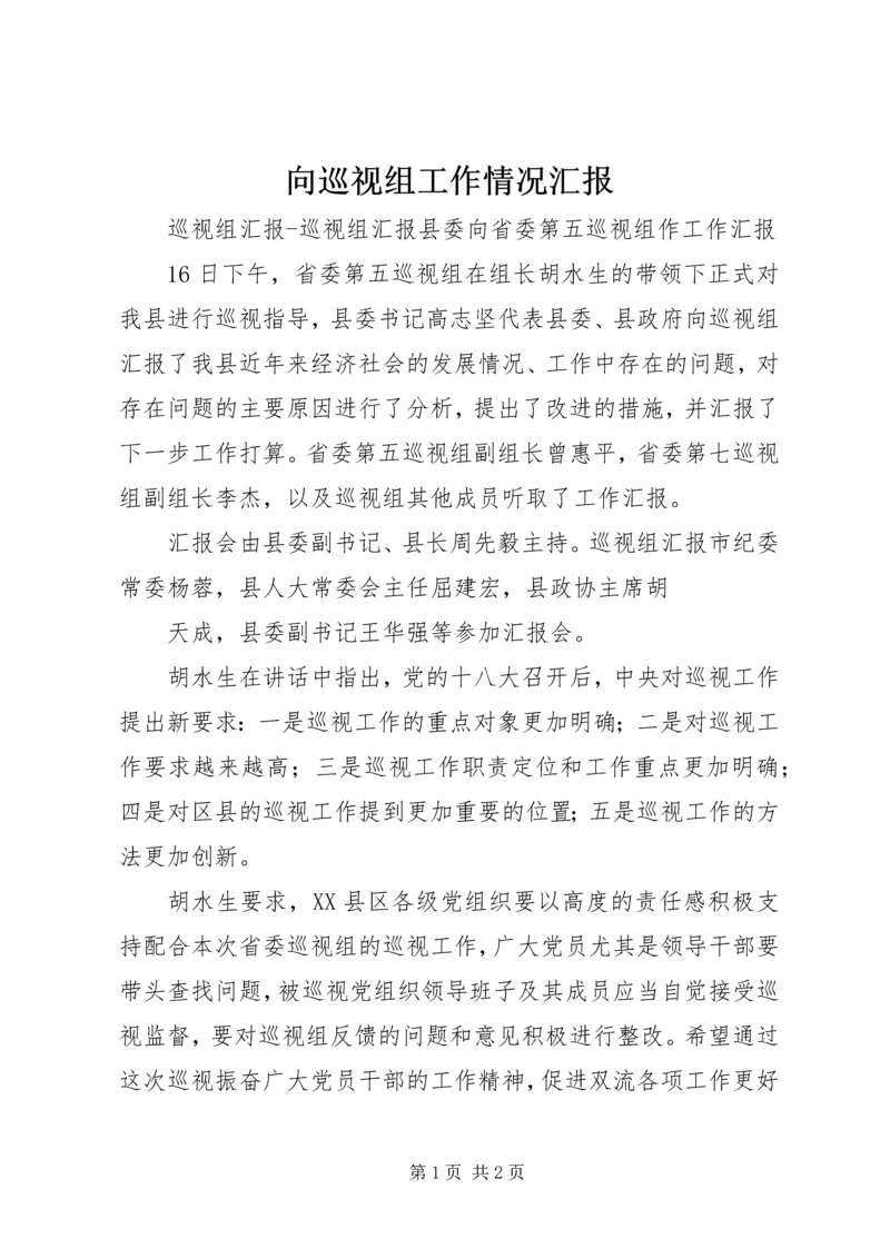 向巡视组工作情况汇报.docx