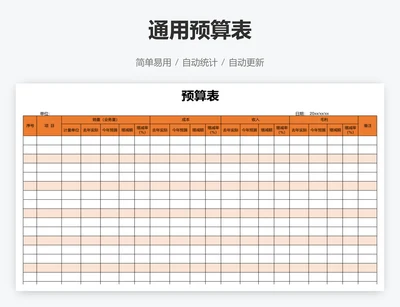 通用预算表