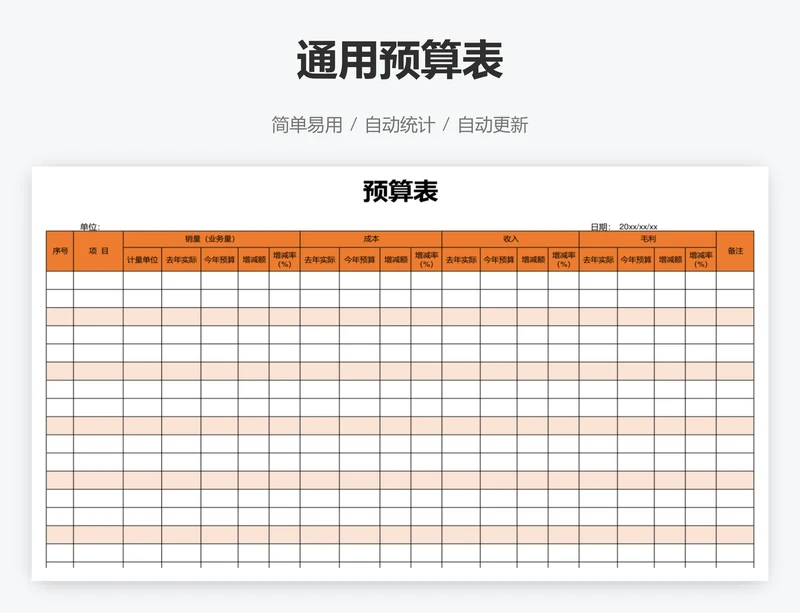 通用预算表