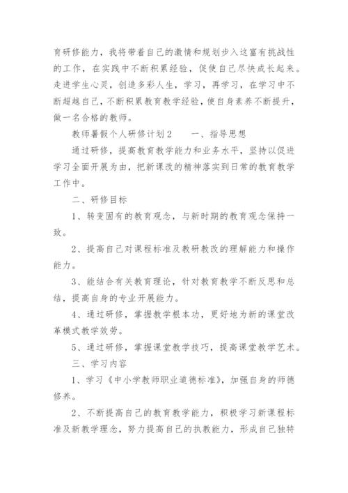 教师暑假个人研修计划.docx