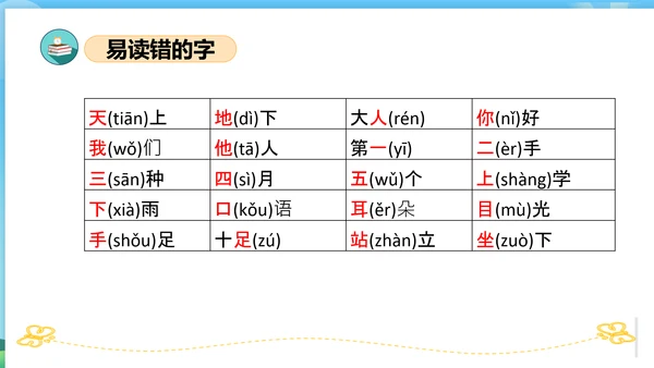 2023-2024学年统编版一年级语文上册第一单元（复习课件）
