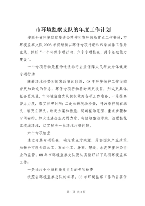 市环境监察支队的年度工作计划.docx