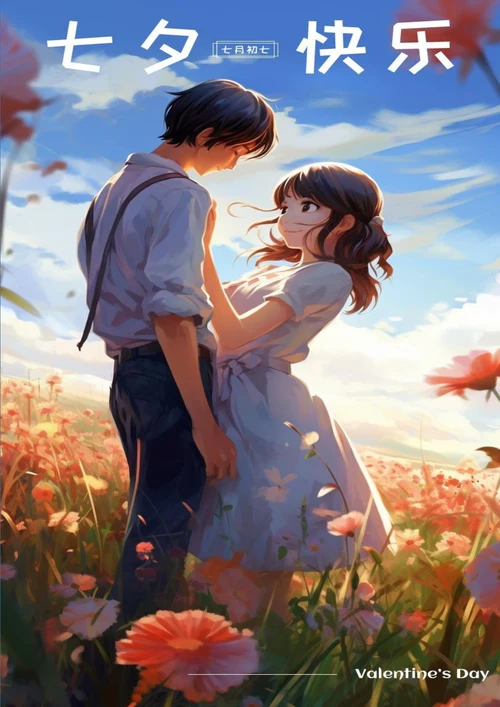 七夕快乐七夕节海报