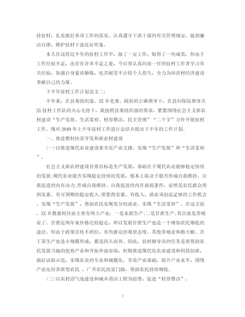 精编之下半年驻村工作计划范文.docx