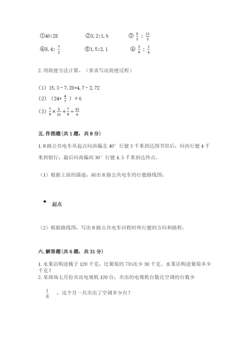 小学数学六年级上册期末测试卷附答案（达标题）.docx