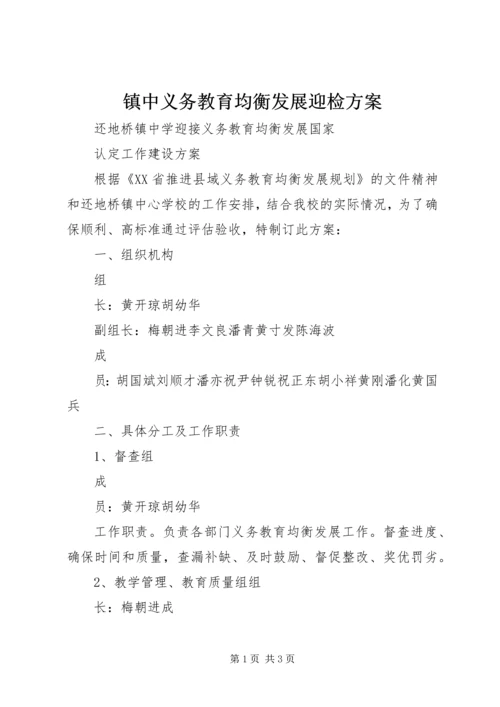 镇中义务教育均衡发展迎检方案.docx