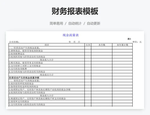 财务报表模板
