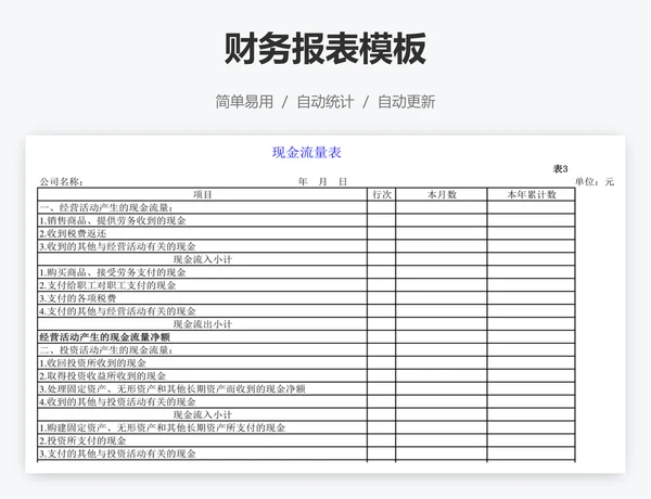 财务报表模板